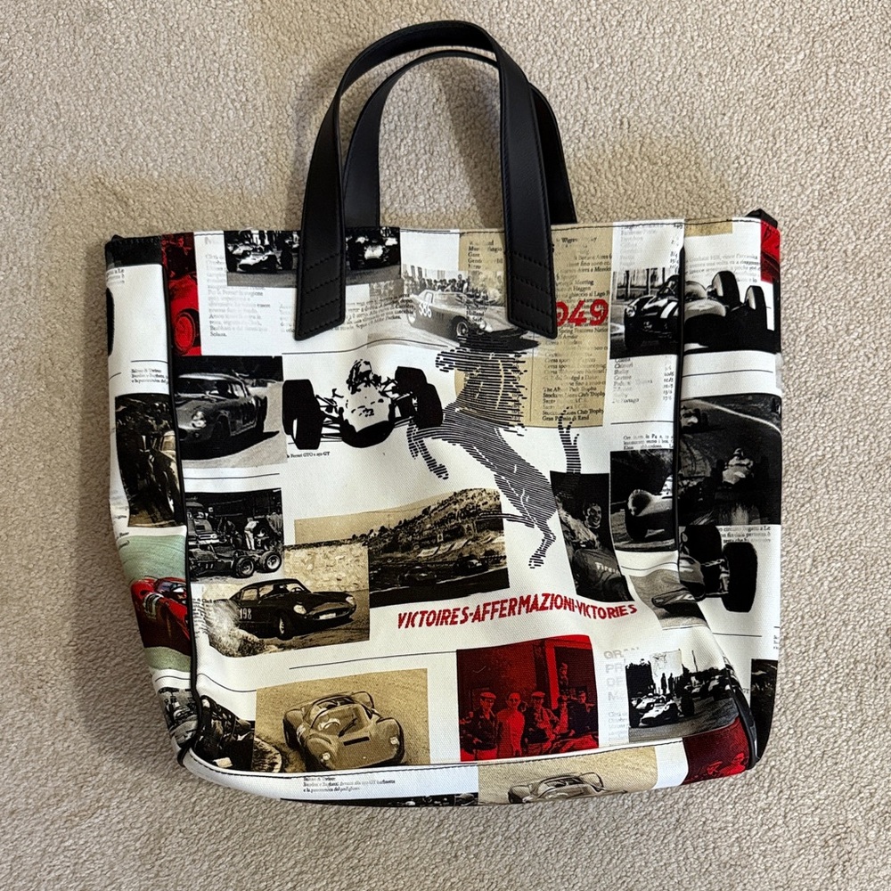Ferrari Black and White Tote Bag